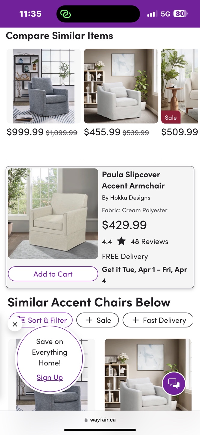 Paula Accent Armchair - Cream Polyester