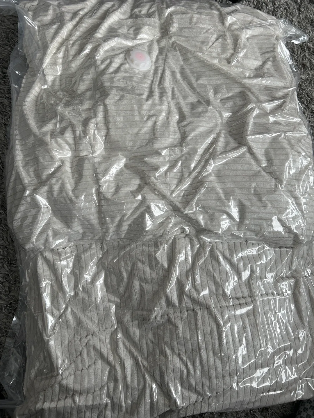 2 Cream Corduroy sofa pillow image indicator(2)