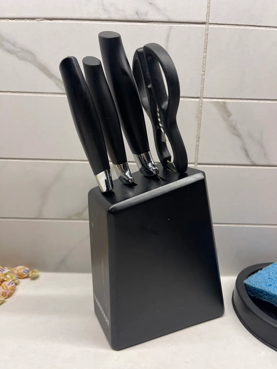 Farberware 3-Piece Knife Set with Block and Kitchen Shears thumbnail