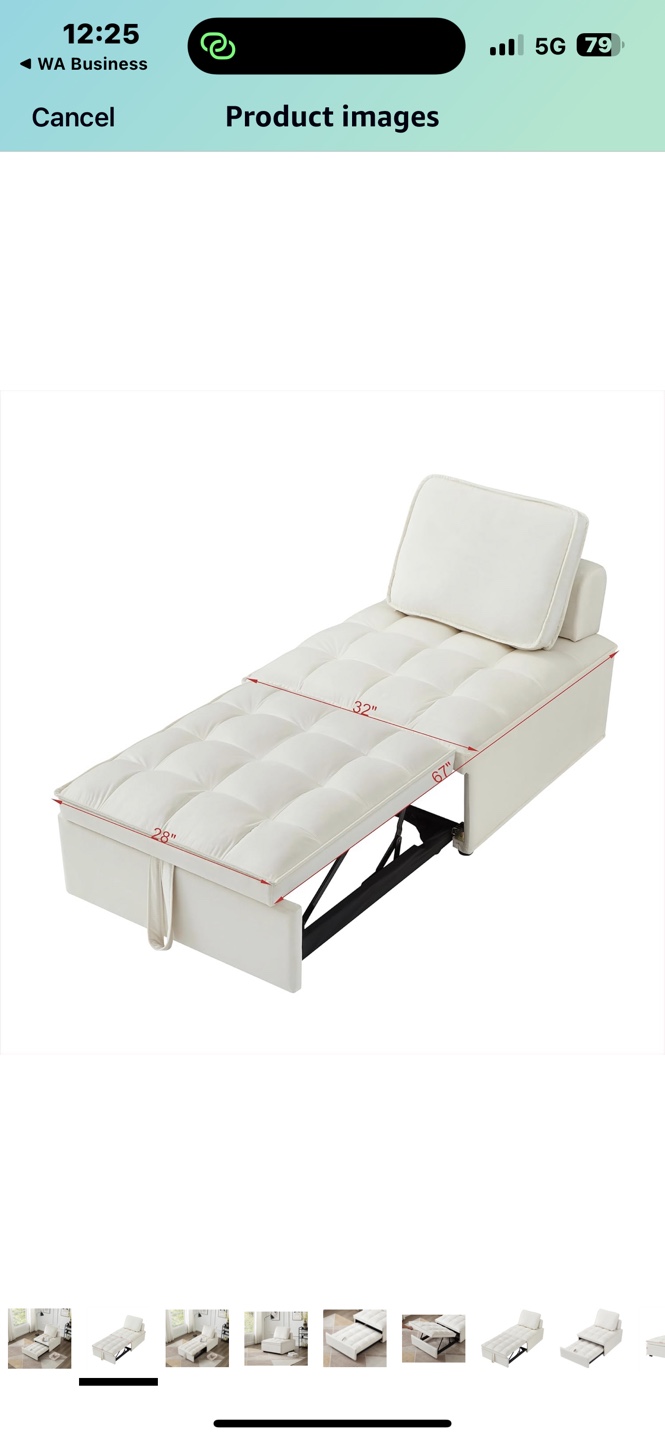 Off-White Velvet Chaise Lounge with Storage - photo 5
