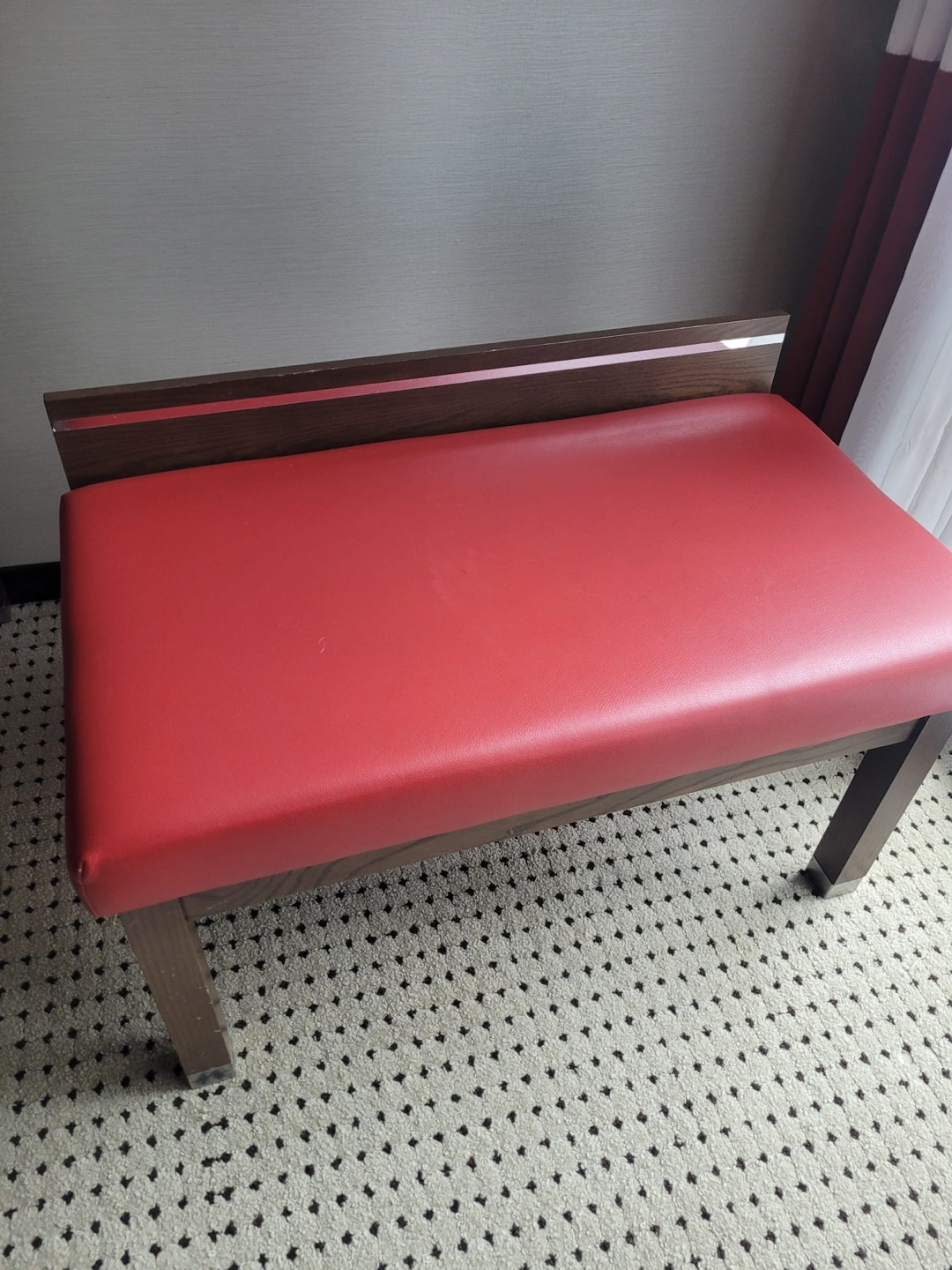 Red Upholstered Bench