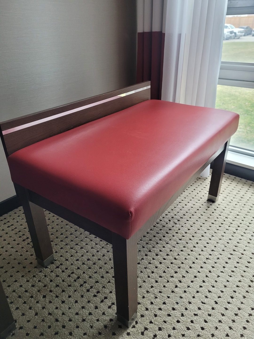 Red Upholstered Bench - photo 2