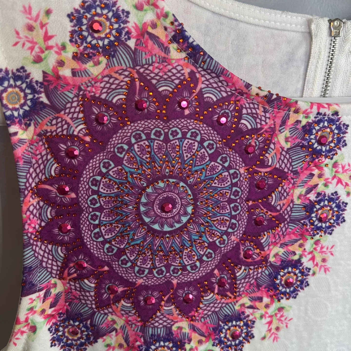 Papillon Sleeveless Textured Mandala Stretchy Midi Dress Size S image indicator(2)