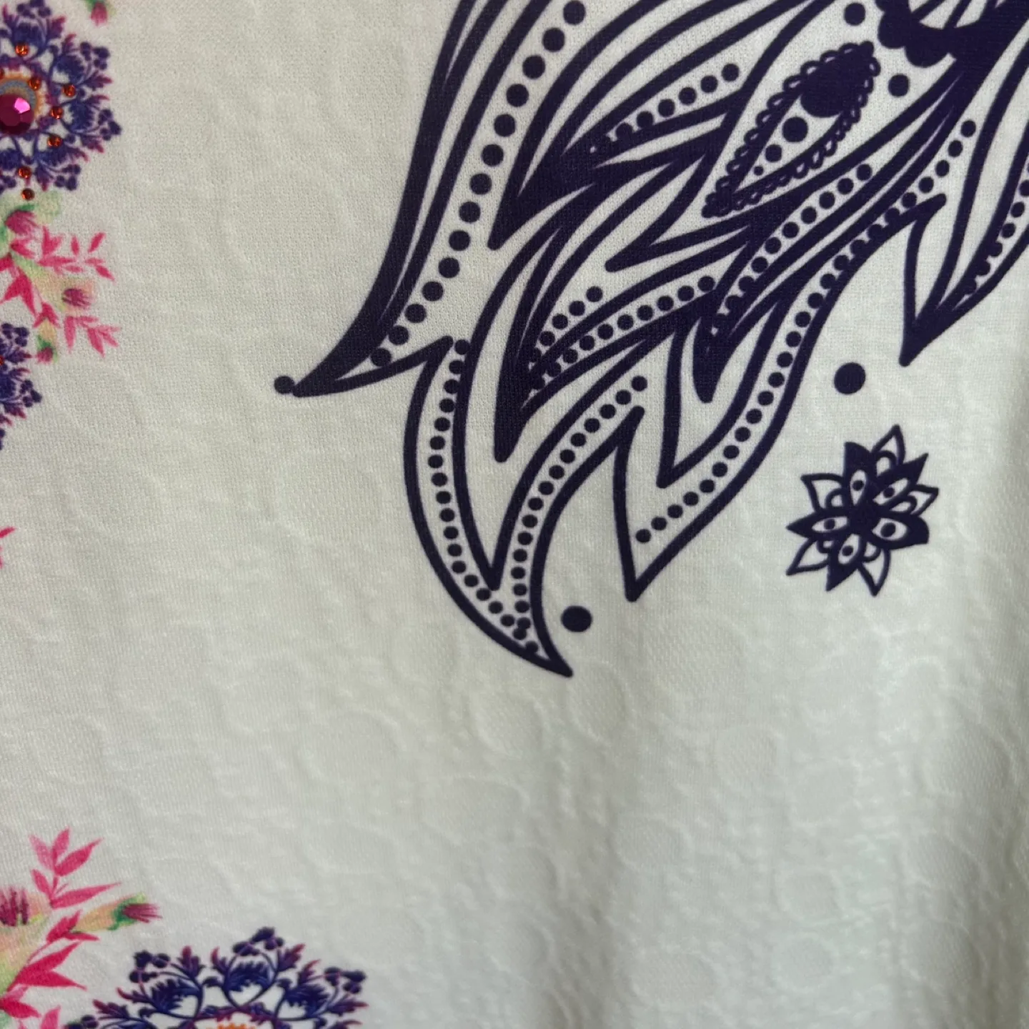 Papillon Sleeveless Textured Mandala Stretchy Midi Dress Size S image indicator(3)