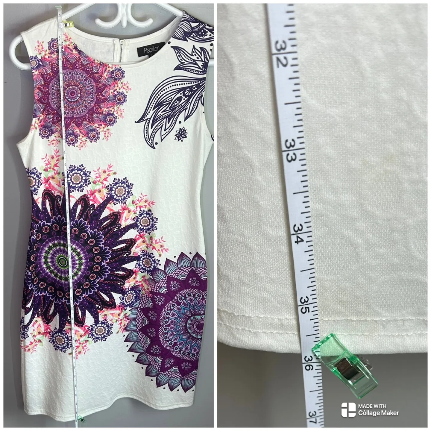 Papillon Sleeveless Textured Mandala Stretchy Midi Dress Size S image indicator(5)