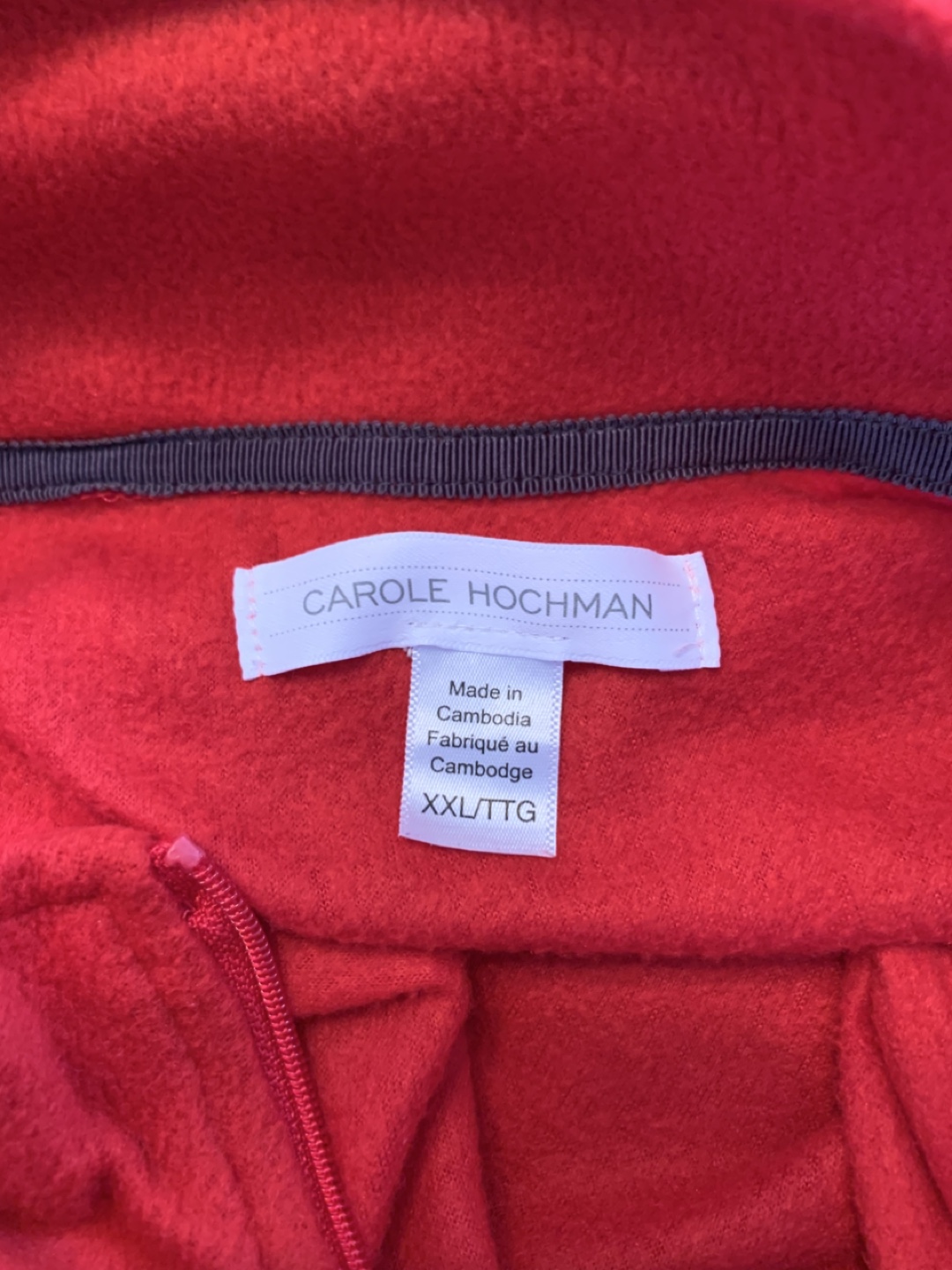Carole Hochman Red Fleece Zip-Up Jacket - XXL