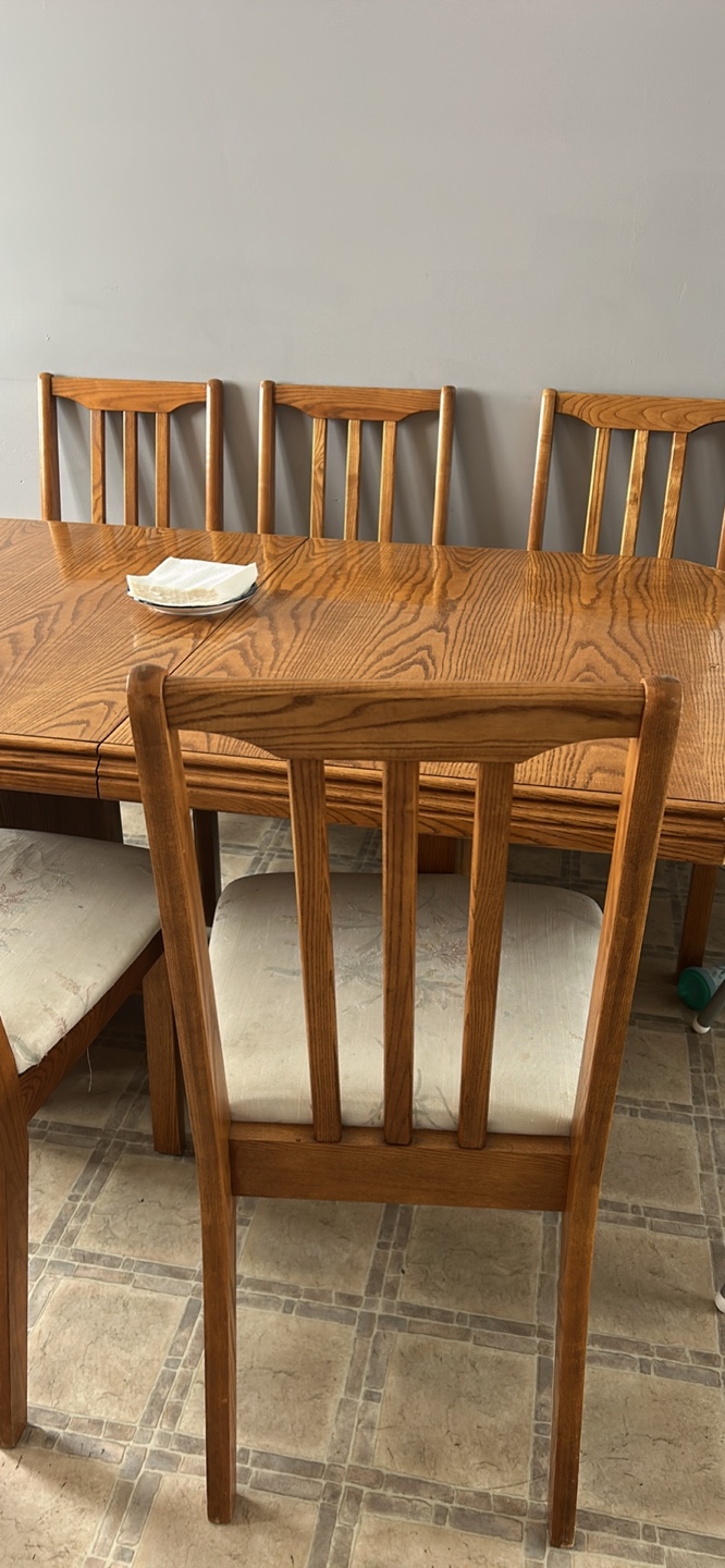 Oak Dining Table and Six Chairs Set - photo 3