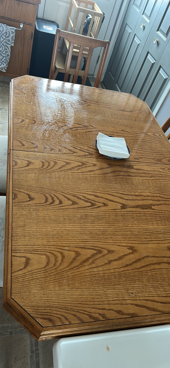 Oak Dining Table and Six Chairs Set