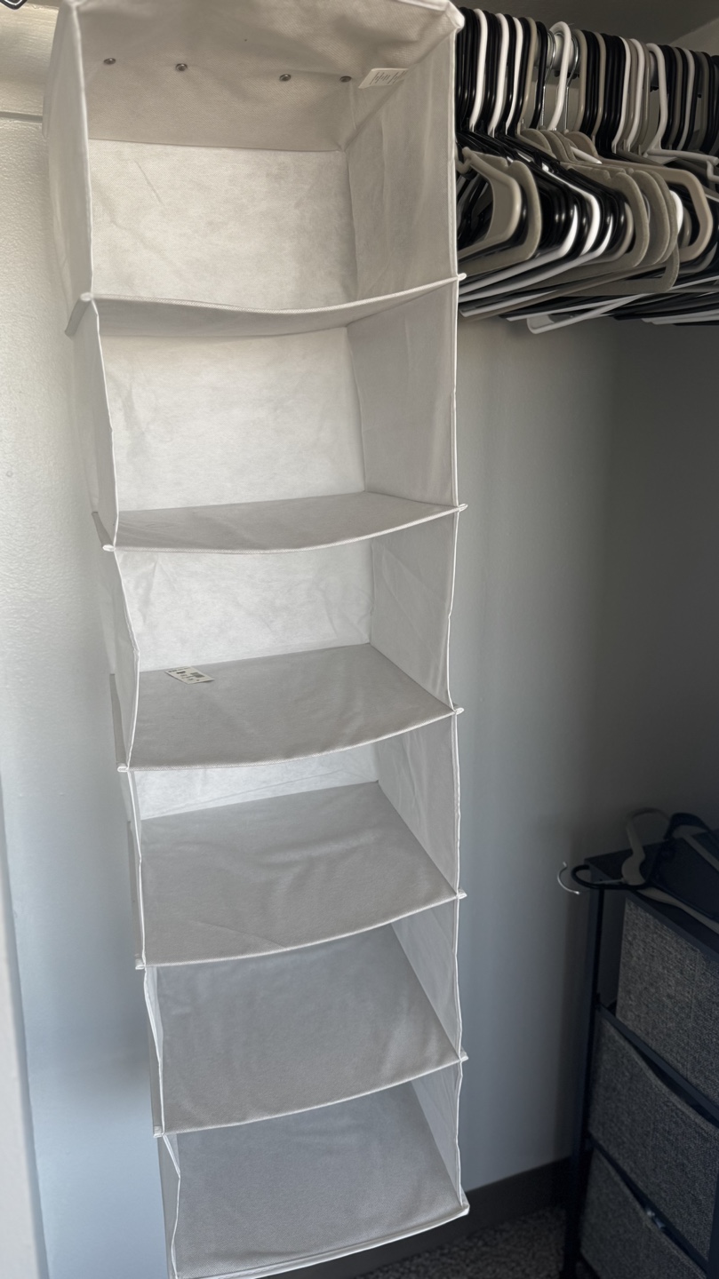 White Hanging Closet Organizer