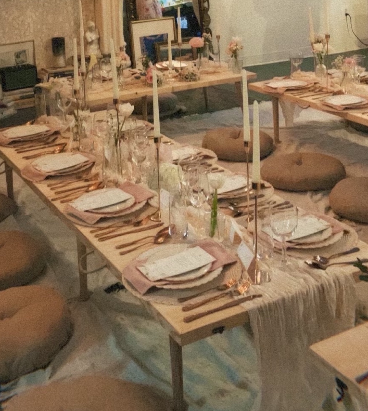Handmade foldable wooden table for party