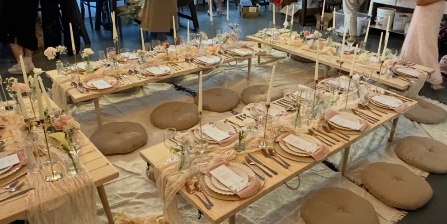 Handmade foldable wooden table for party - photo 2