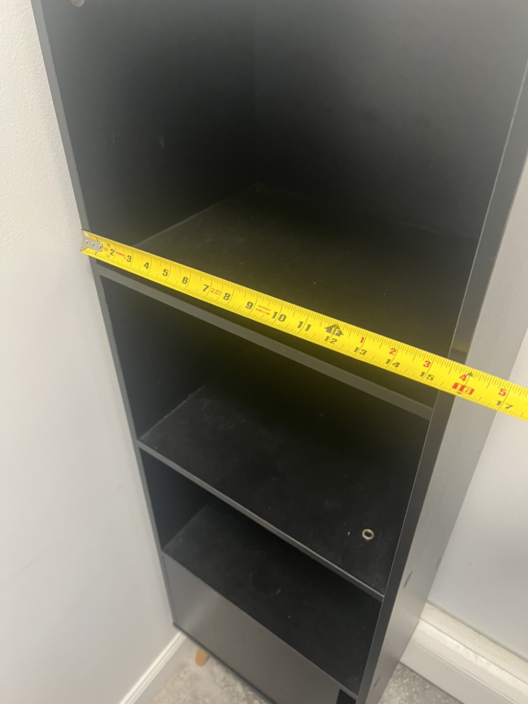 Black 3-Shelf Bookcase with Cabinet - photo 2
