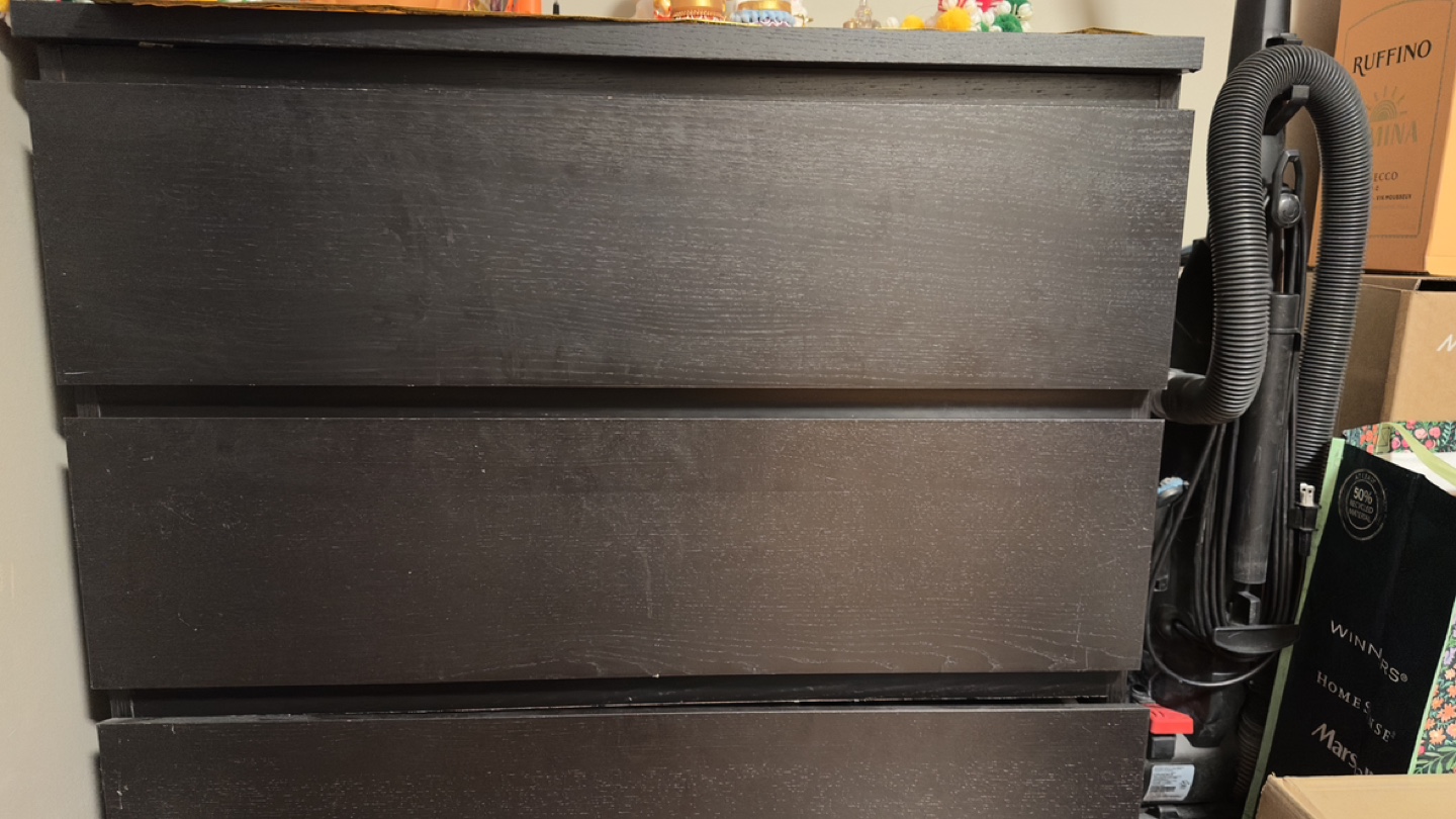 IKEA MALM 3-Drawer Chest - Black-Brown - photo 2