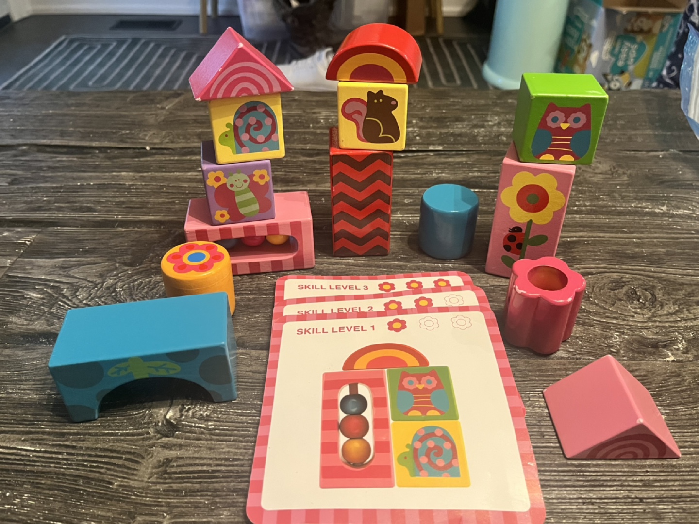 Stacking Blocks Toy with Activity Cards
