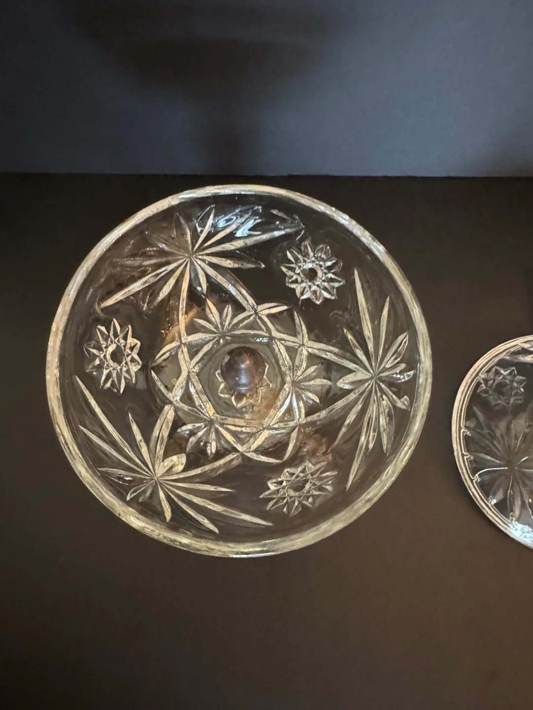 Vintage Crystal Candy Dish with Lid & Stand image indicator(3)