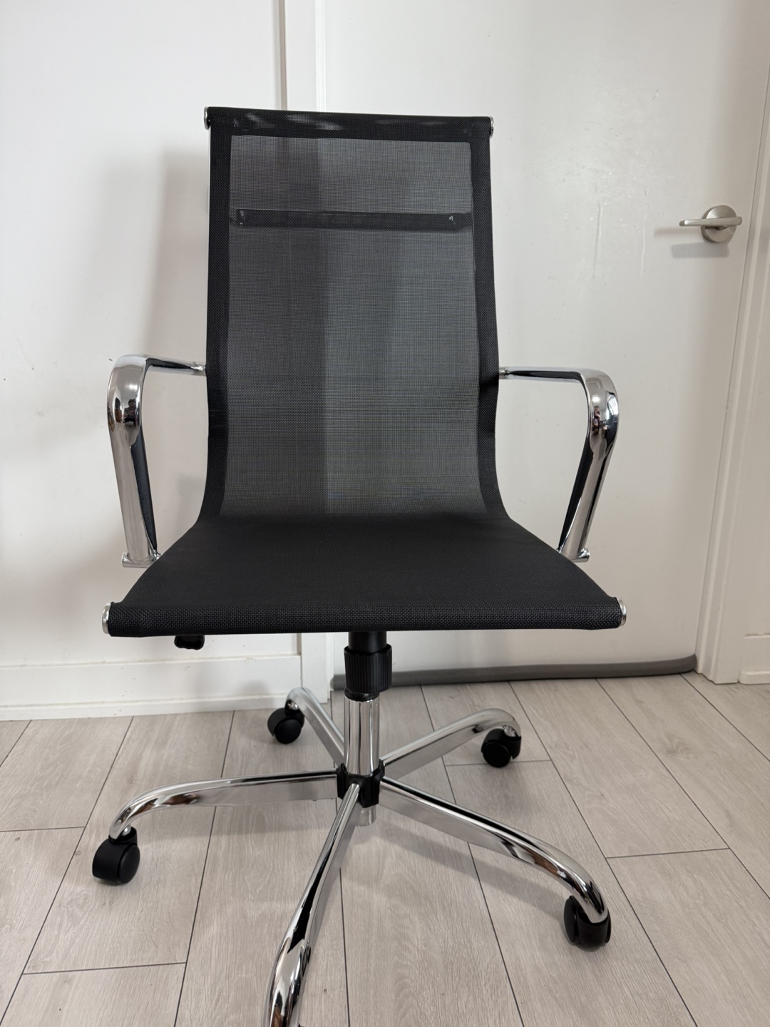 Black Mesh Office Chair with Chrome Base