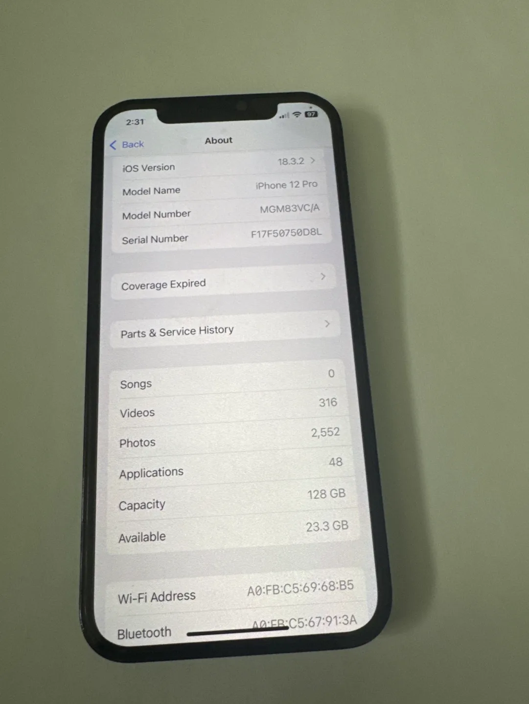 I phone 12 pro Asis image indicator(5)