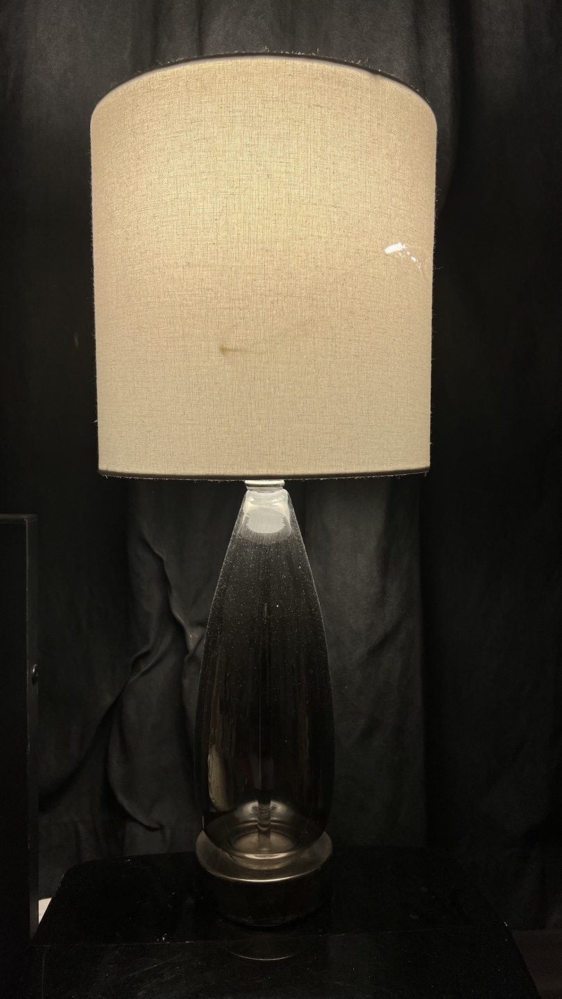 Elegant Black Table Lamp with Beige Shade