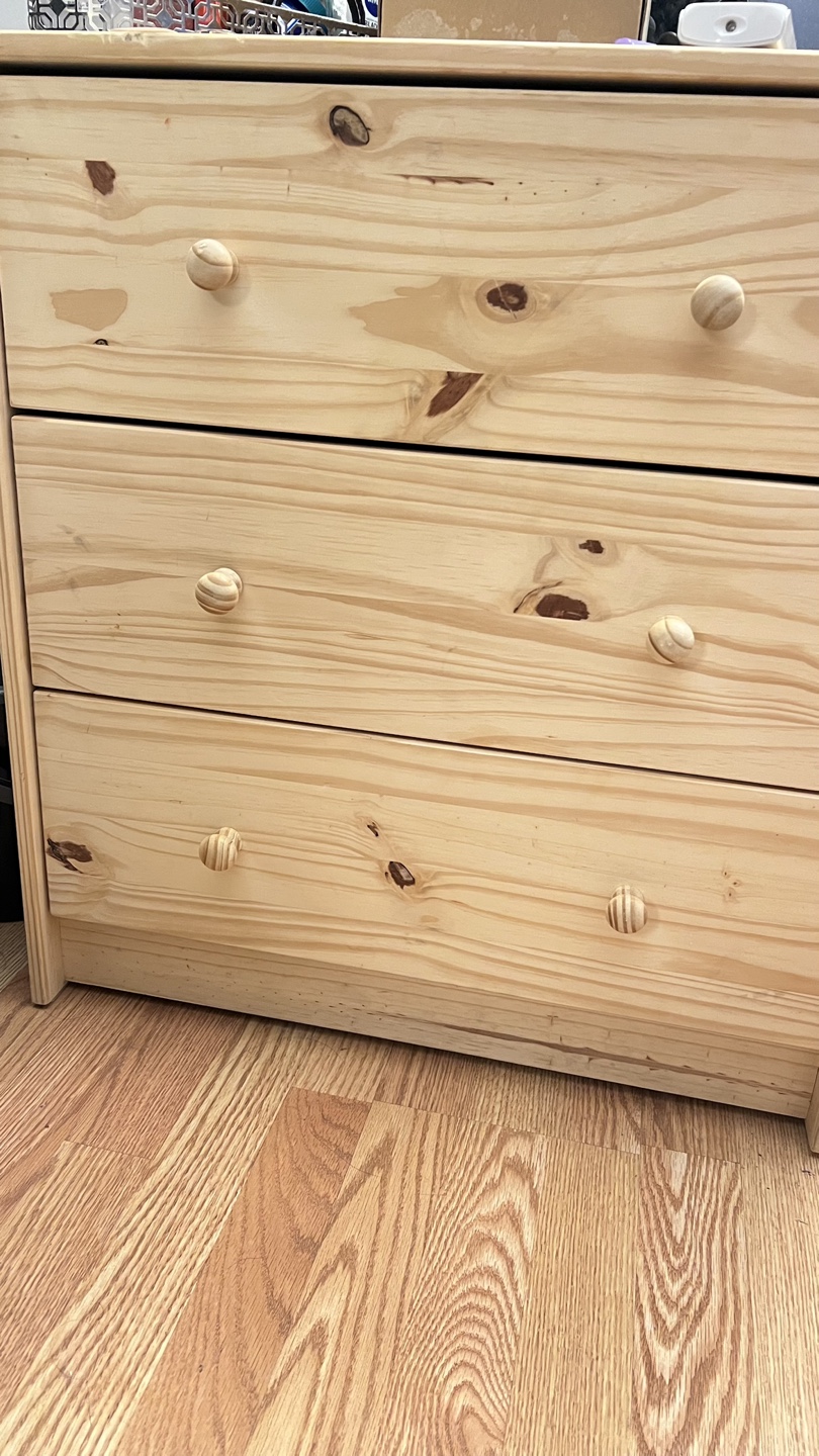 Three-Drawer Pinewood Chest