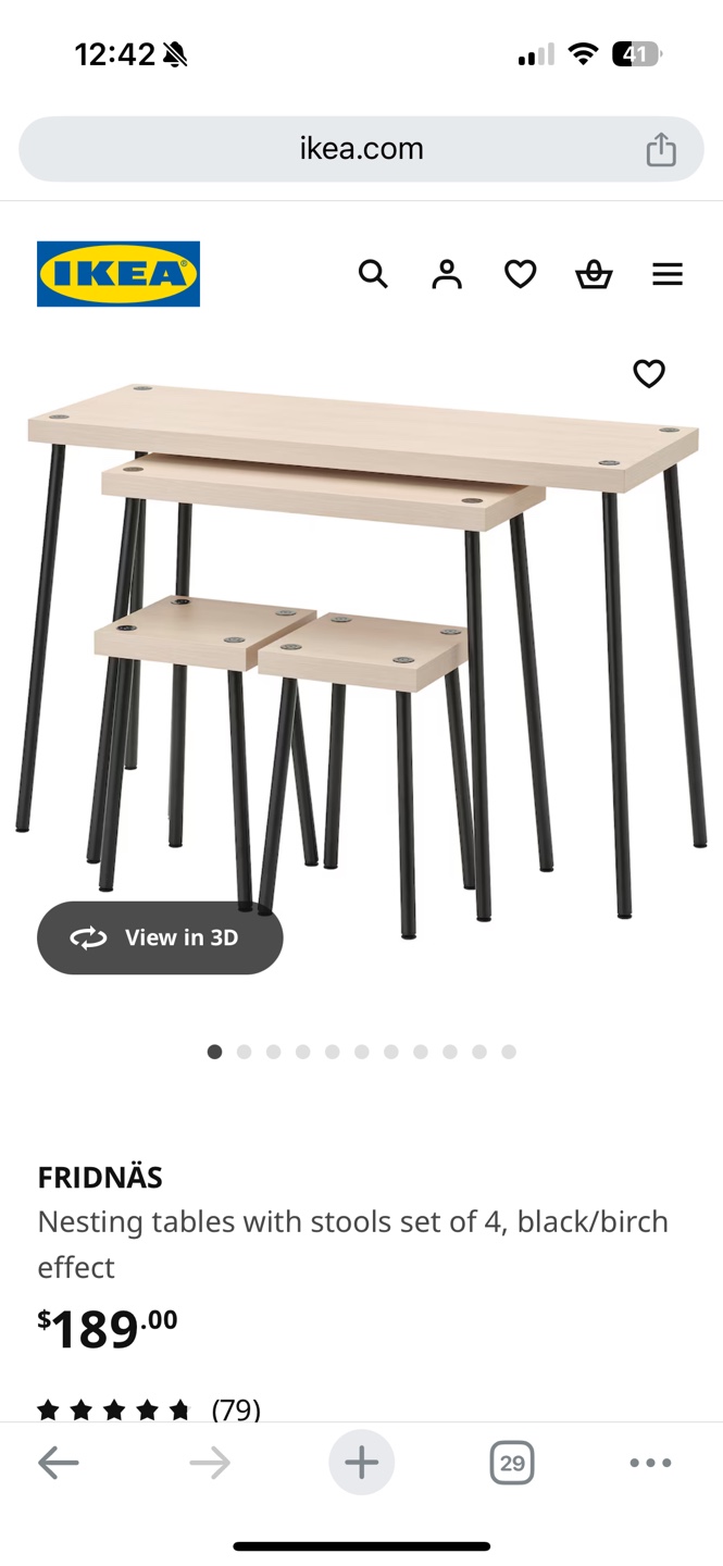 IKEA FRIDNÄS Nesting Tables with Stools Set of 4 - photo 5