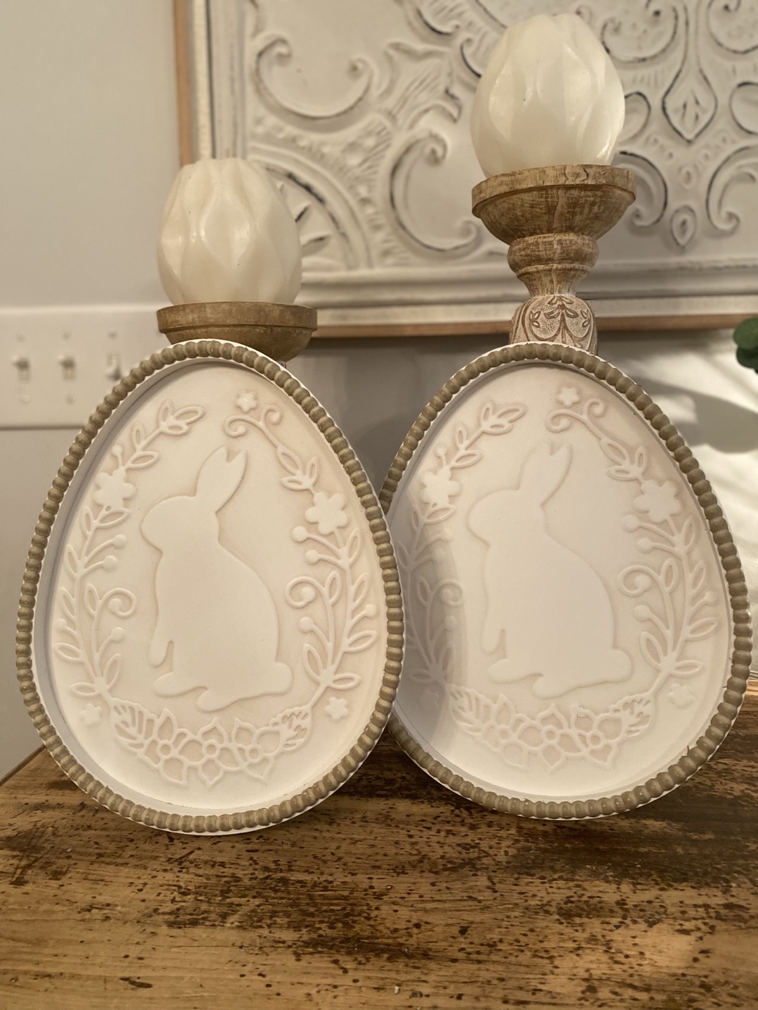 Pair of Easter Egg wall decor with Bunny Design