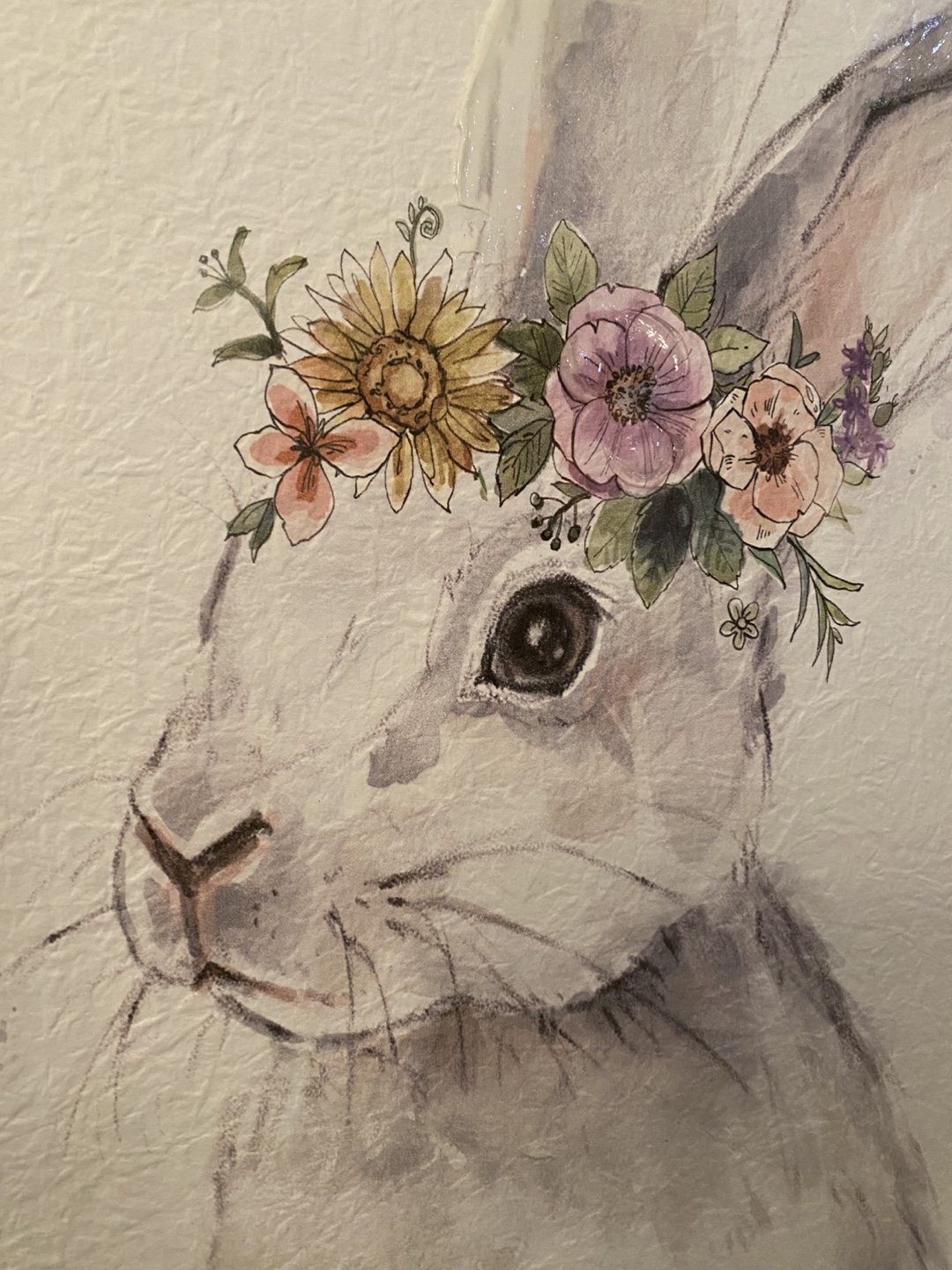 Adorable Bunny Rabbit Floral  Wall Art - photo 2