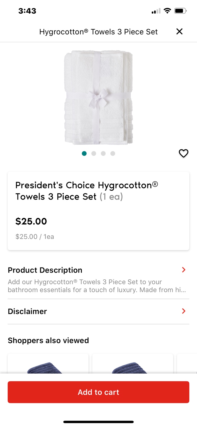 President's Choice Hygrocotton 3-Piece Towel Set - photo 3