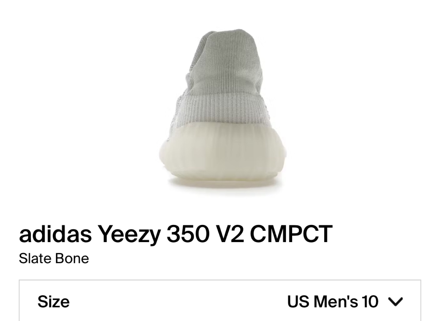 Adidas Yeezy 350 V2 CMPCT Slate Bone - Men's Size 10 - photo 4