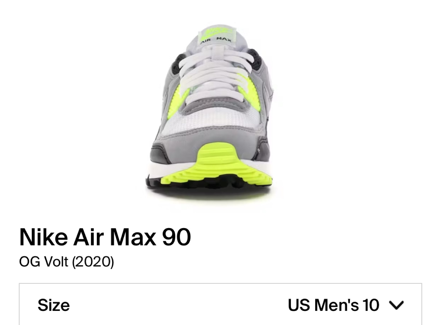 Nike Air Max 90 OG Volt (2020) Men's Size 10 New - Never Used - photo 2