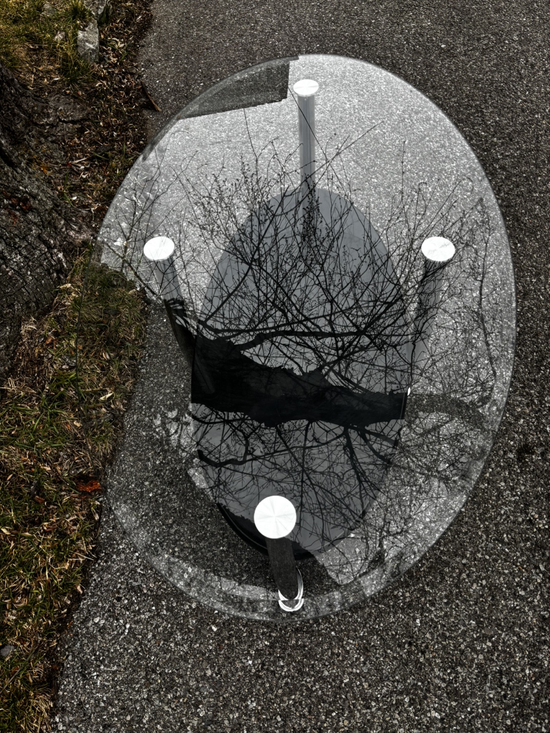 Set of Three Glass Top Coffee Tables