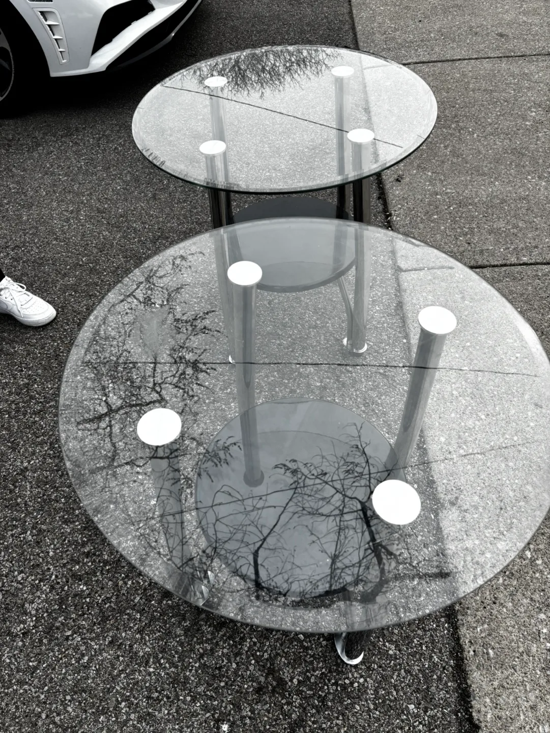 Set of Three Glass Top Coffee Tables image indicator(2)