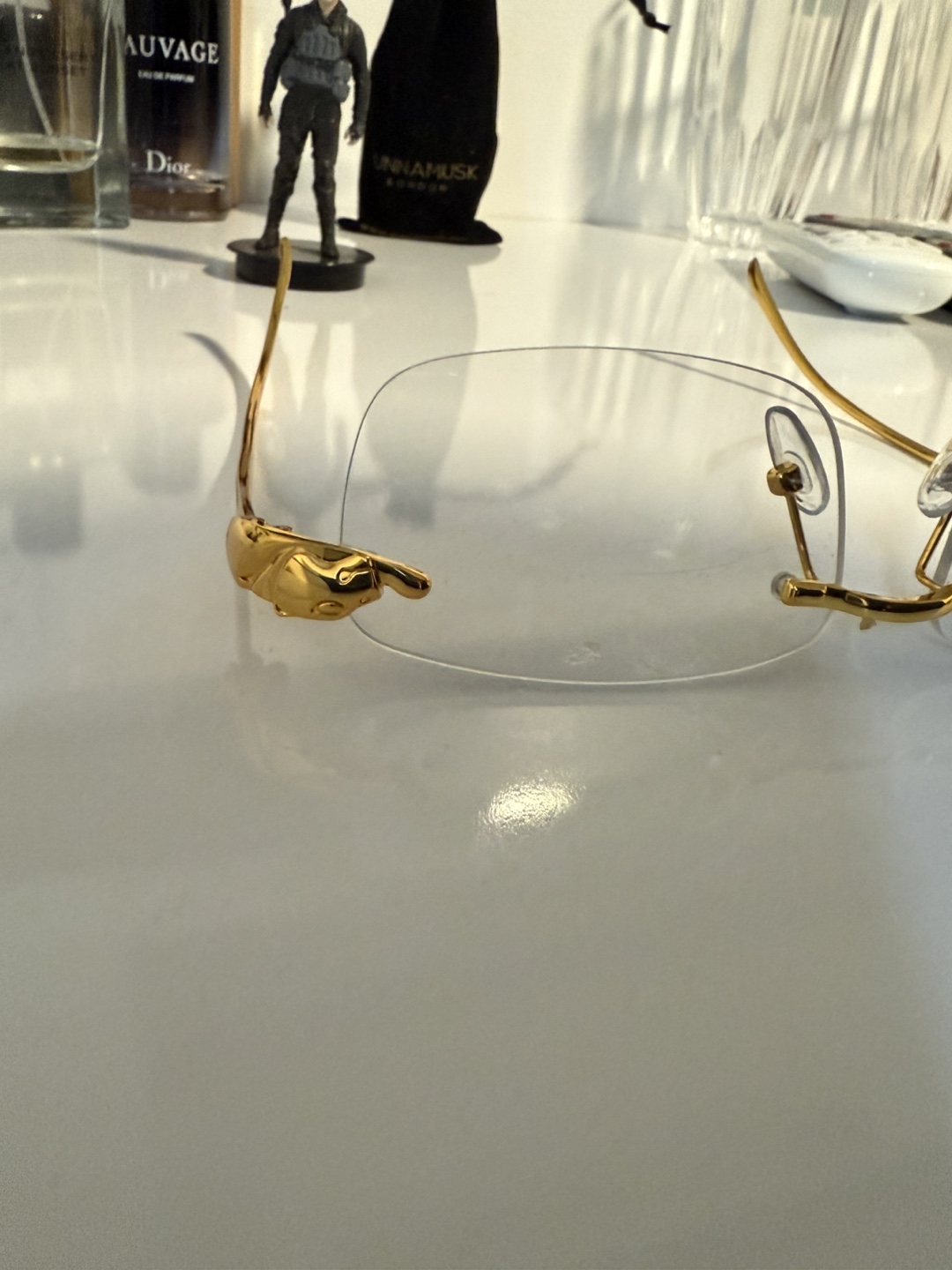Vintage Cartier Gold Rimless Eyeglasses