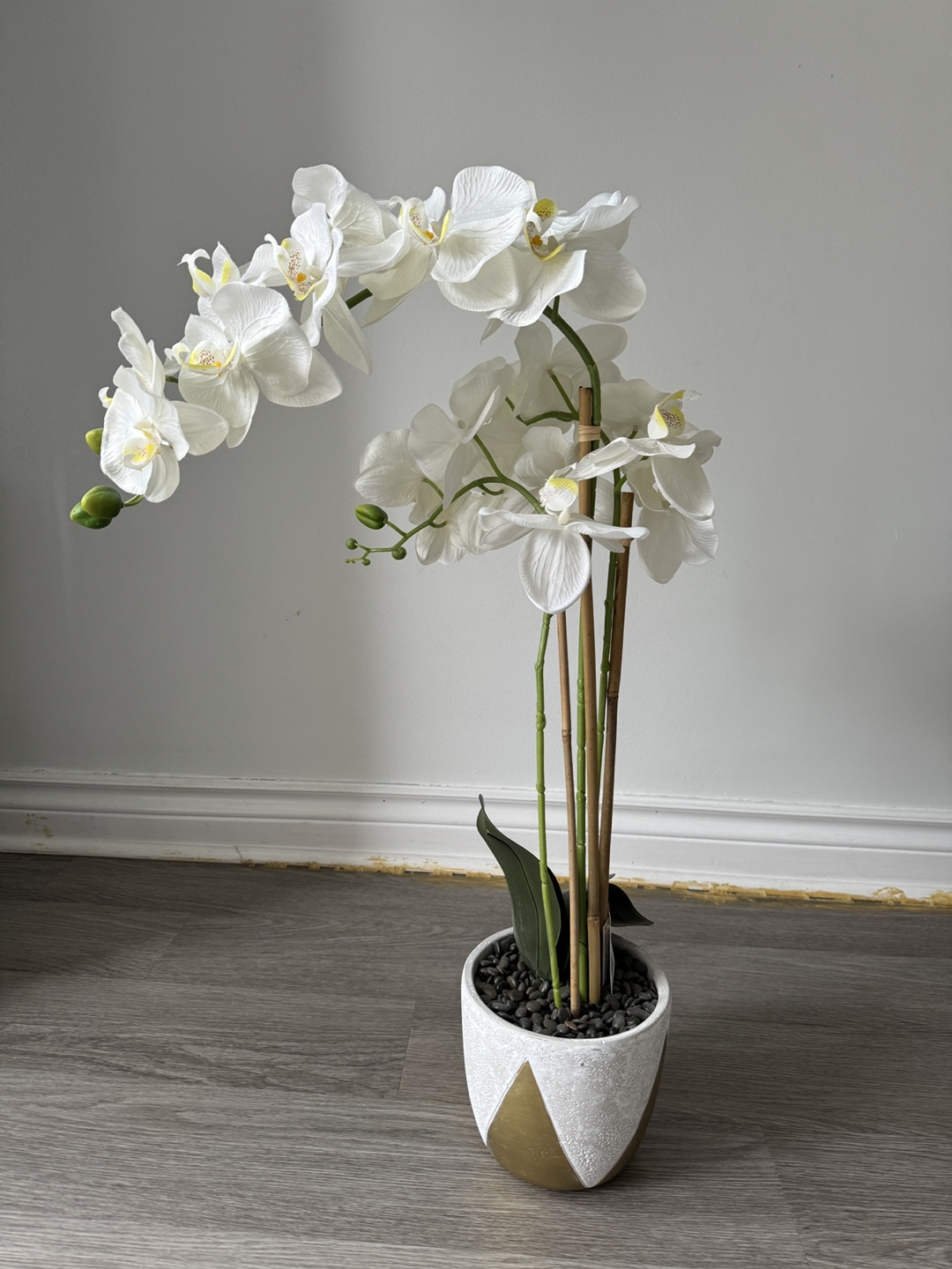 Artificial White Orchid Plant in Pot