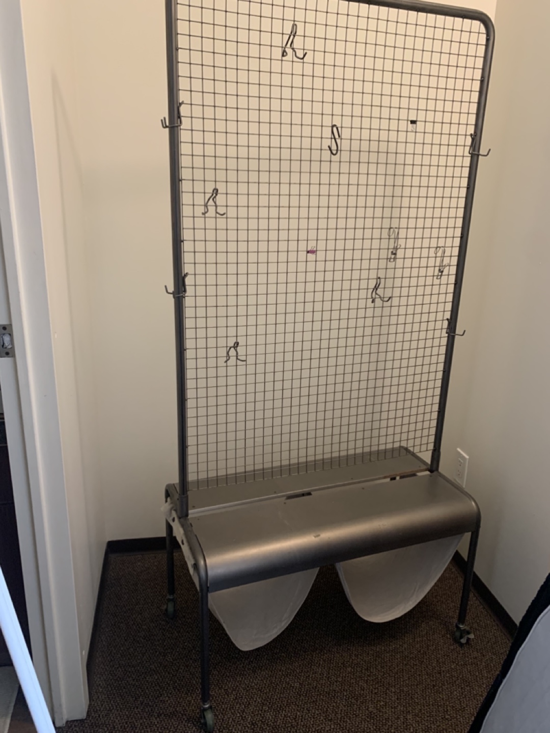 IKEA display rack with hooks/room divider with storage
