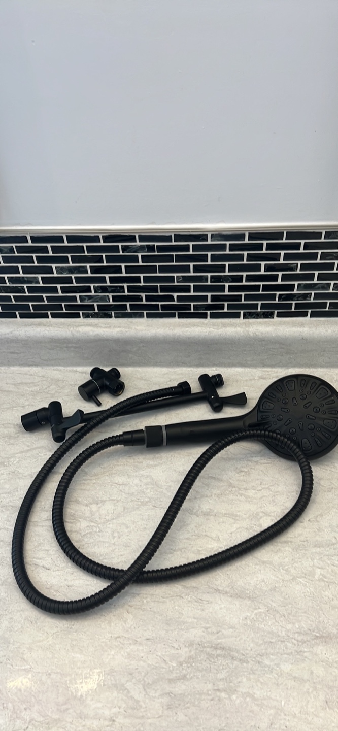 Black Matte Shower Faucet Set with Handheld Shower Head