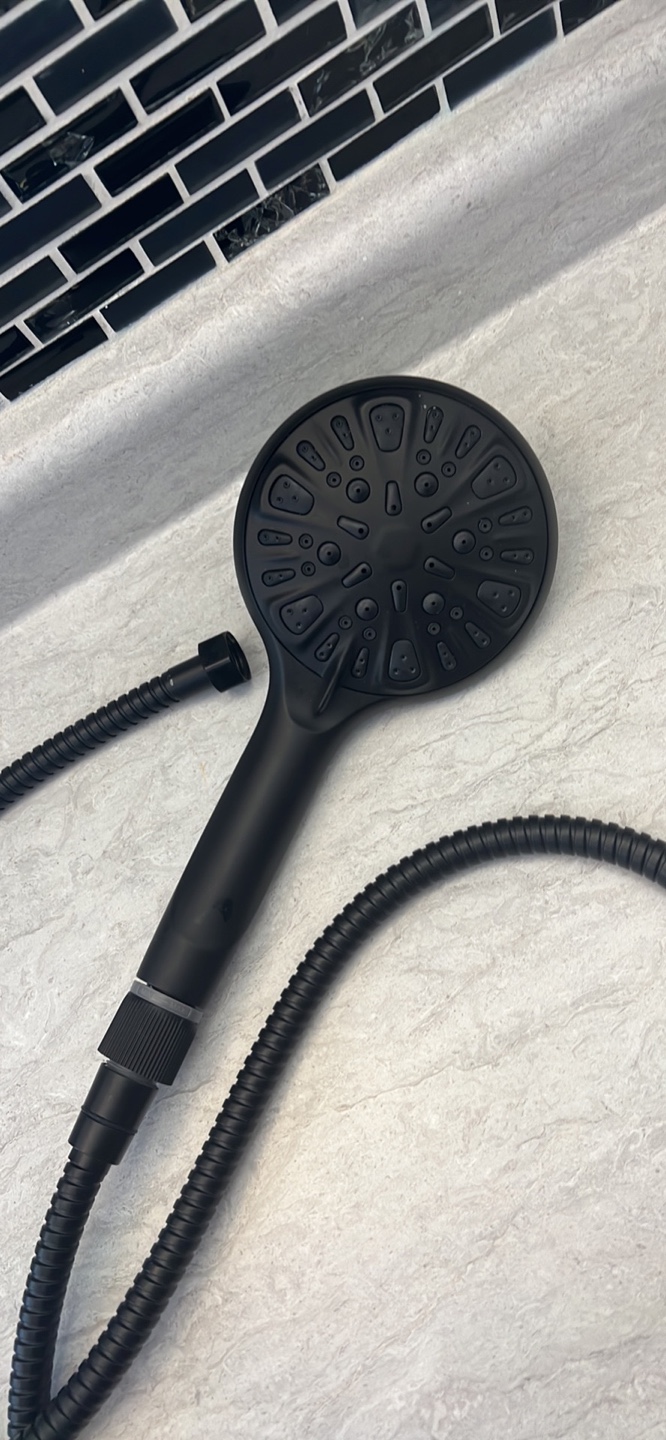 Black Matte Shower Faucet Set with Handheld Shower Head - photo 3