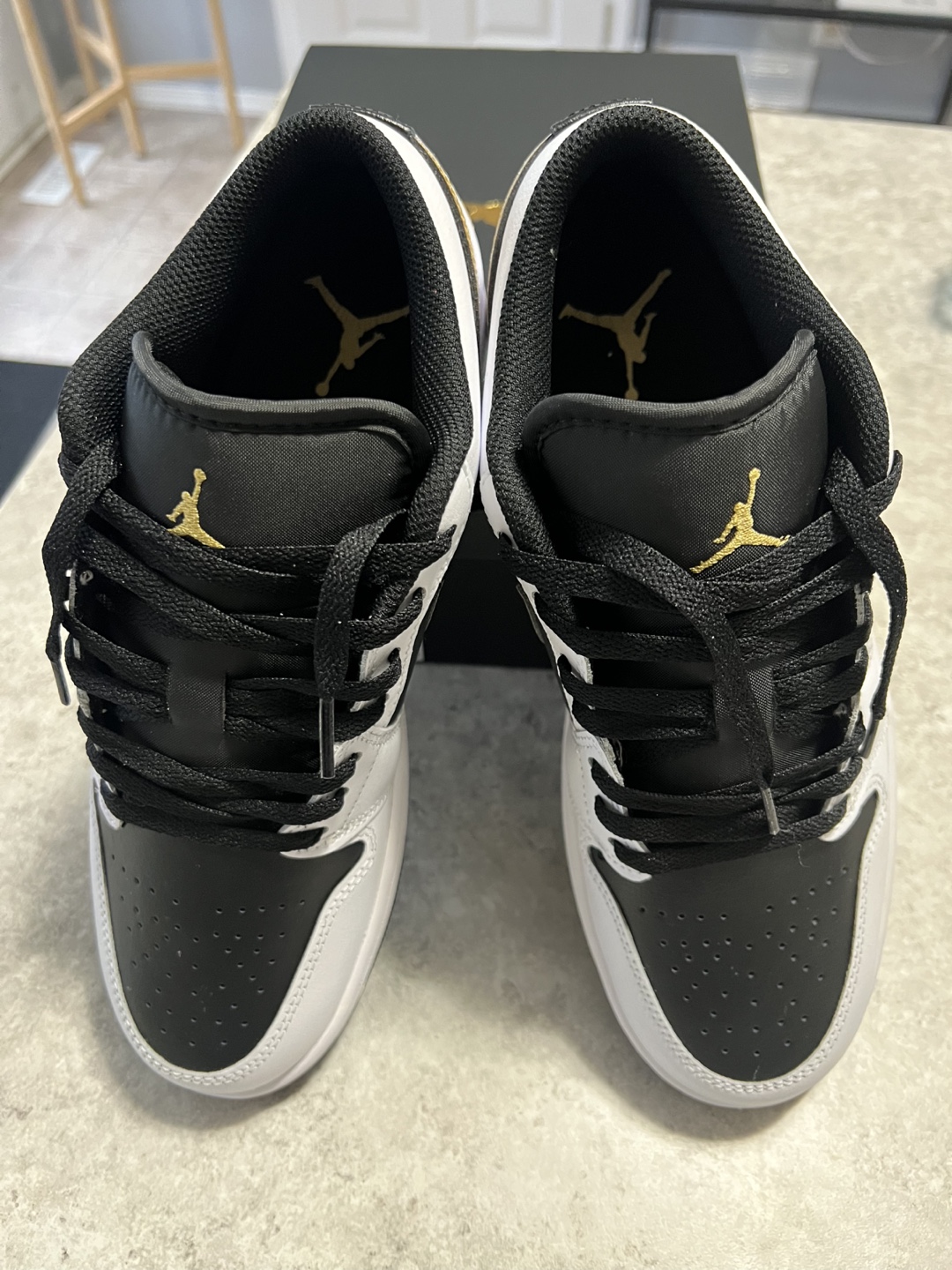 Air Jordan 1 Low - White/Metallic Gold-Black - Size 9 - photo 2