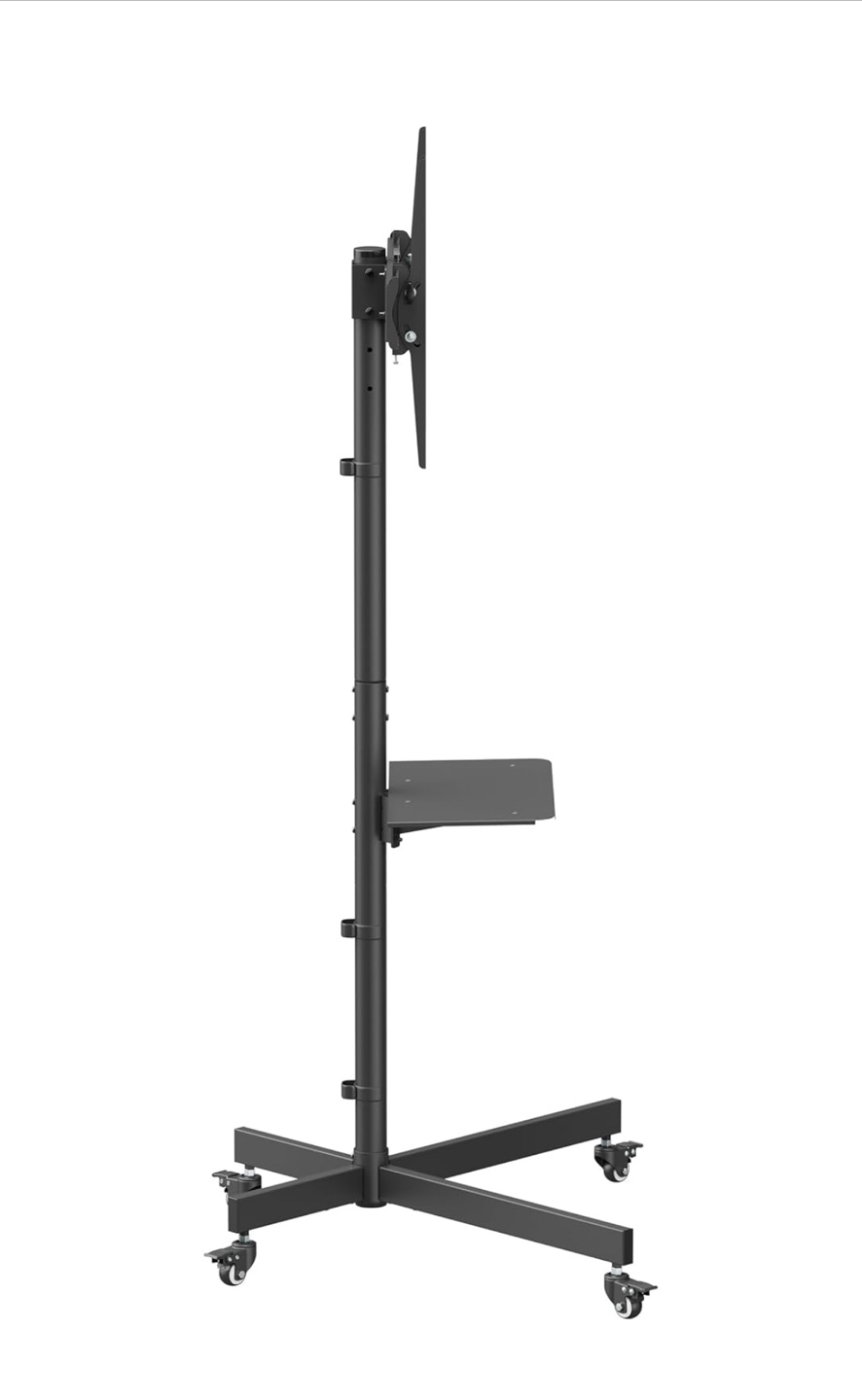 BONTEC Tilt Rolling TV Stand, Mobile TV Cart - photo 2