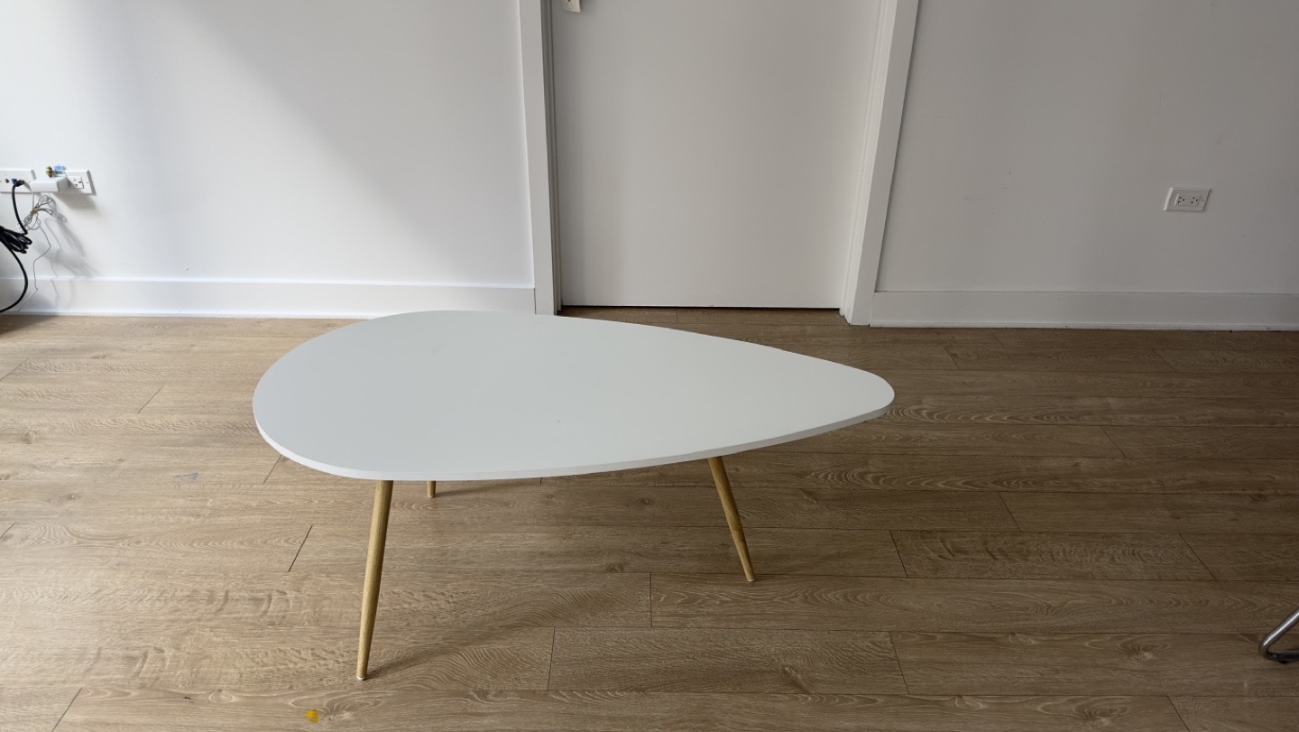SAYGOER Modern Coffee Table White Oval Coffee Tables