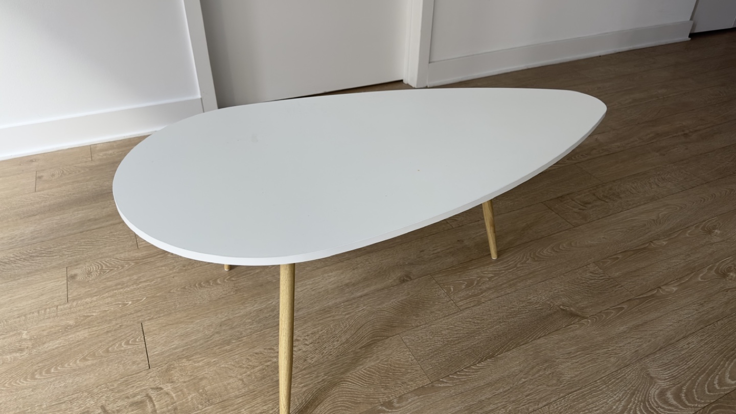 SAYGOER Modern Coffee Table White Oval Coffee Tables - photo 2