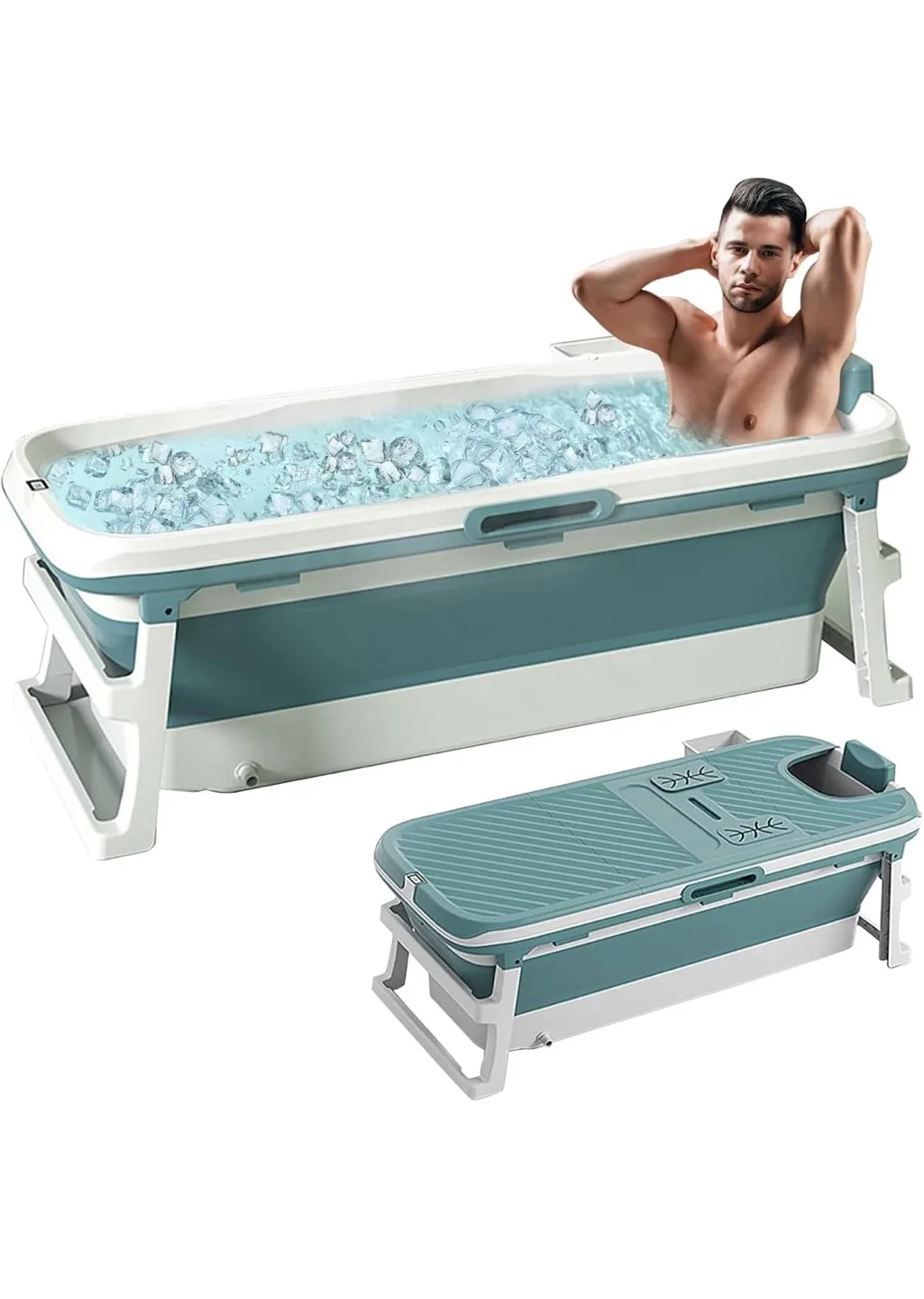 Foldable Portable Adult Bathtub Ice Bath Used Clean thumbnail
