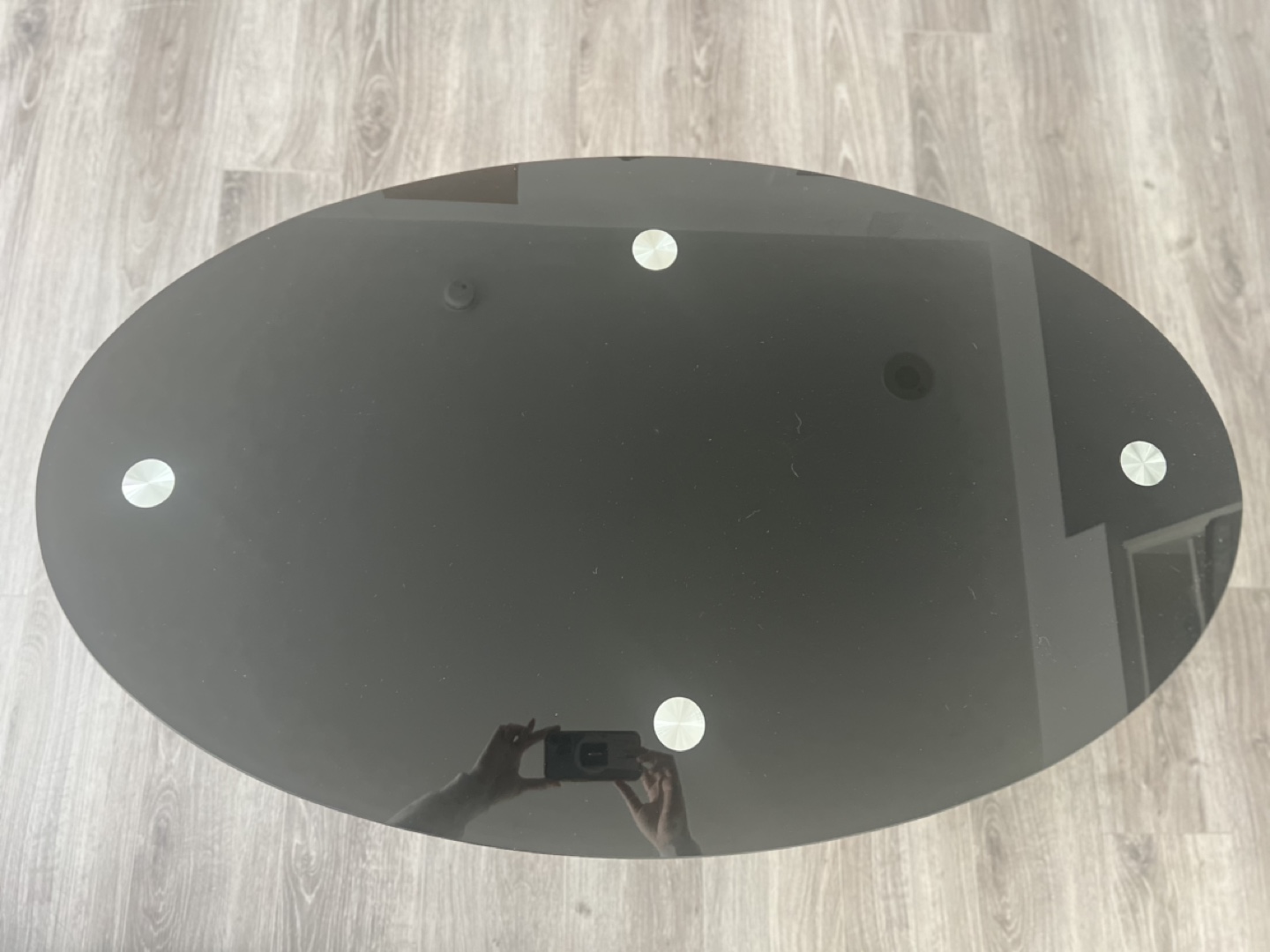 Black Glass Coffee Table with Chrome Legs - photo 4