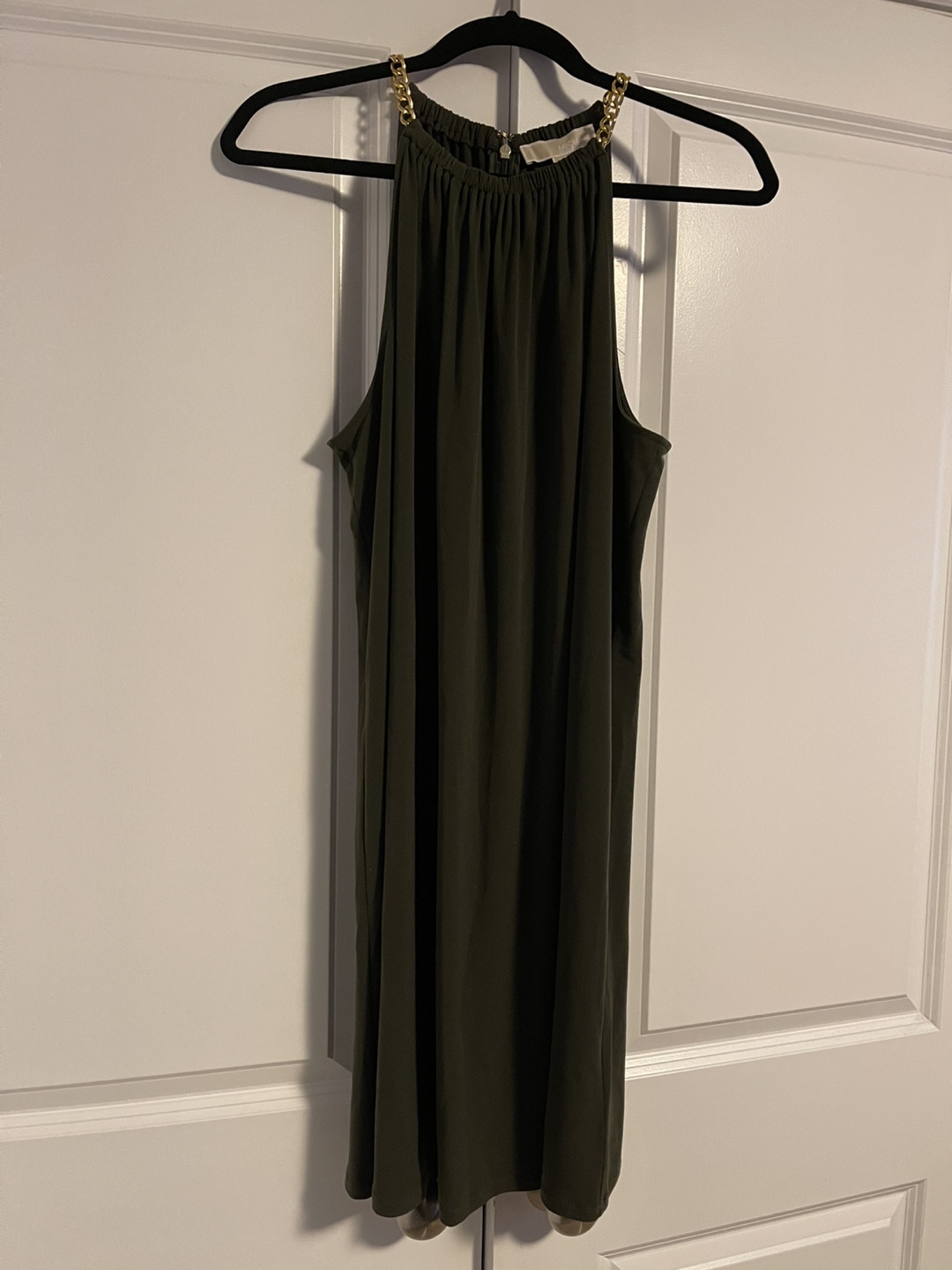 Michael Kors Olive Green Halter Neck Dress