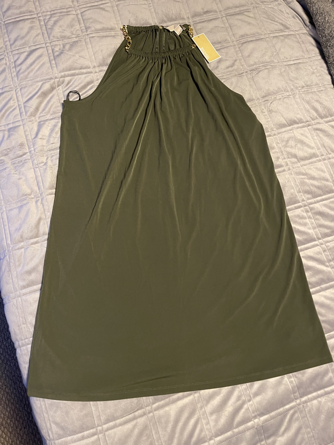 Michael Kors Olive Green Halter Neck Dress - photo 2