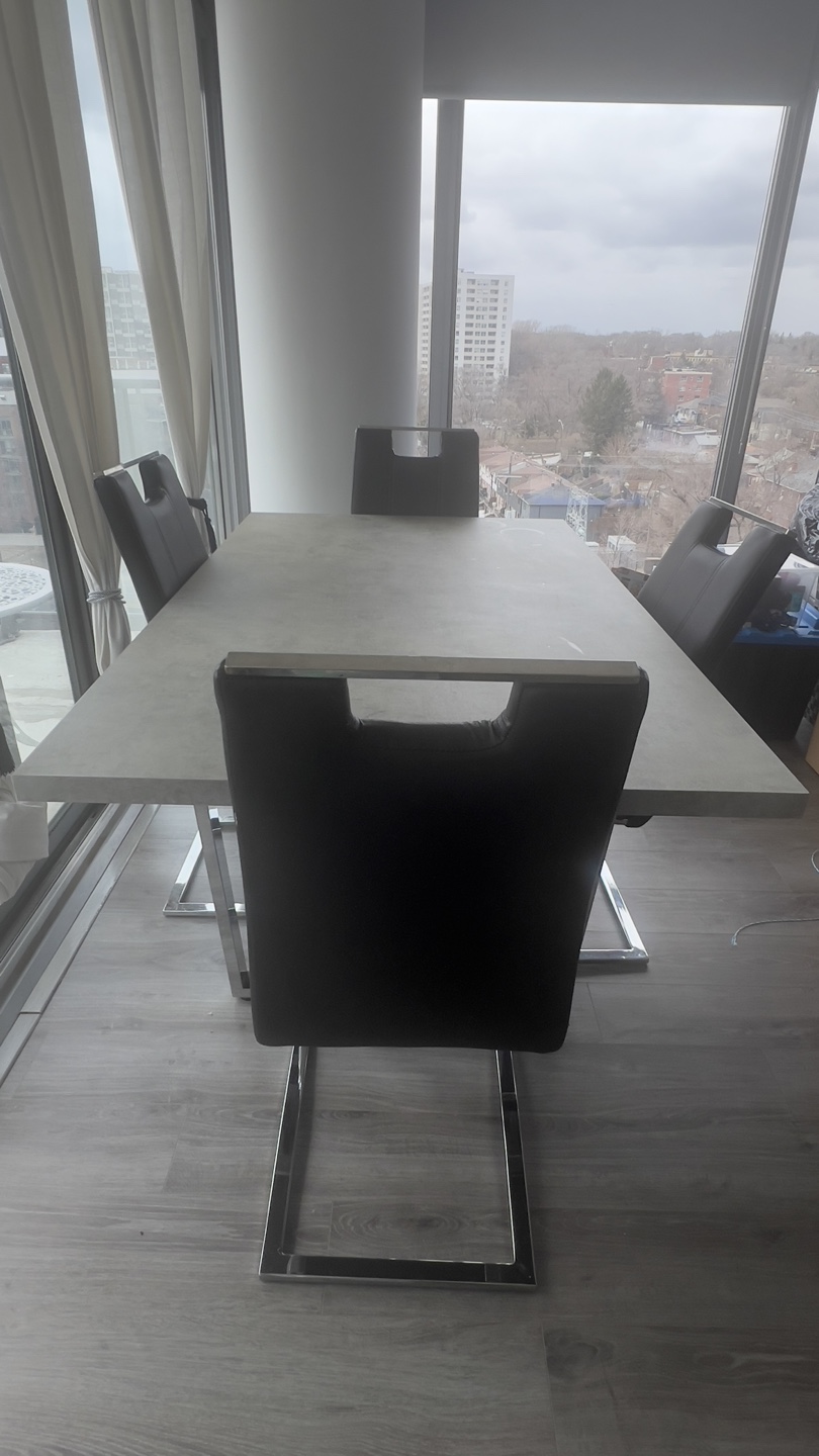Modern Dining Table and Four Chairs Set