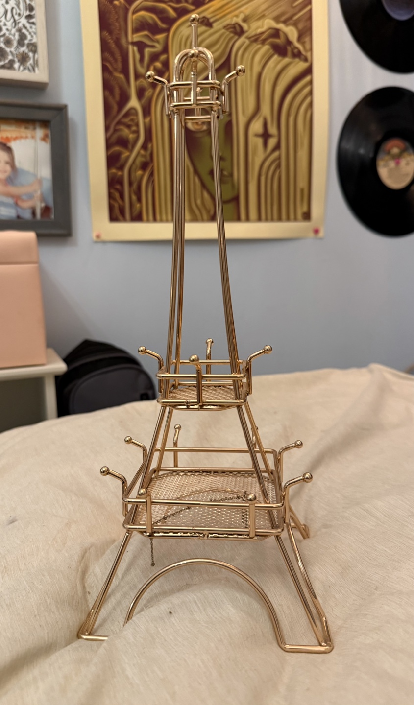 Gold Eiffel Tower Jewelry Stand