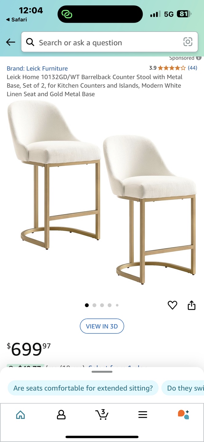 Leick Home Counter Height Bar Stools - Set of 2