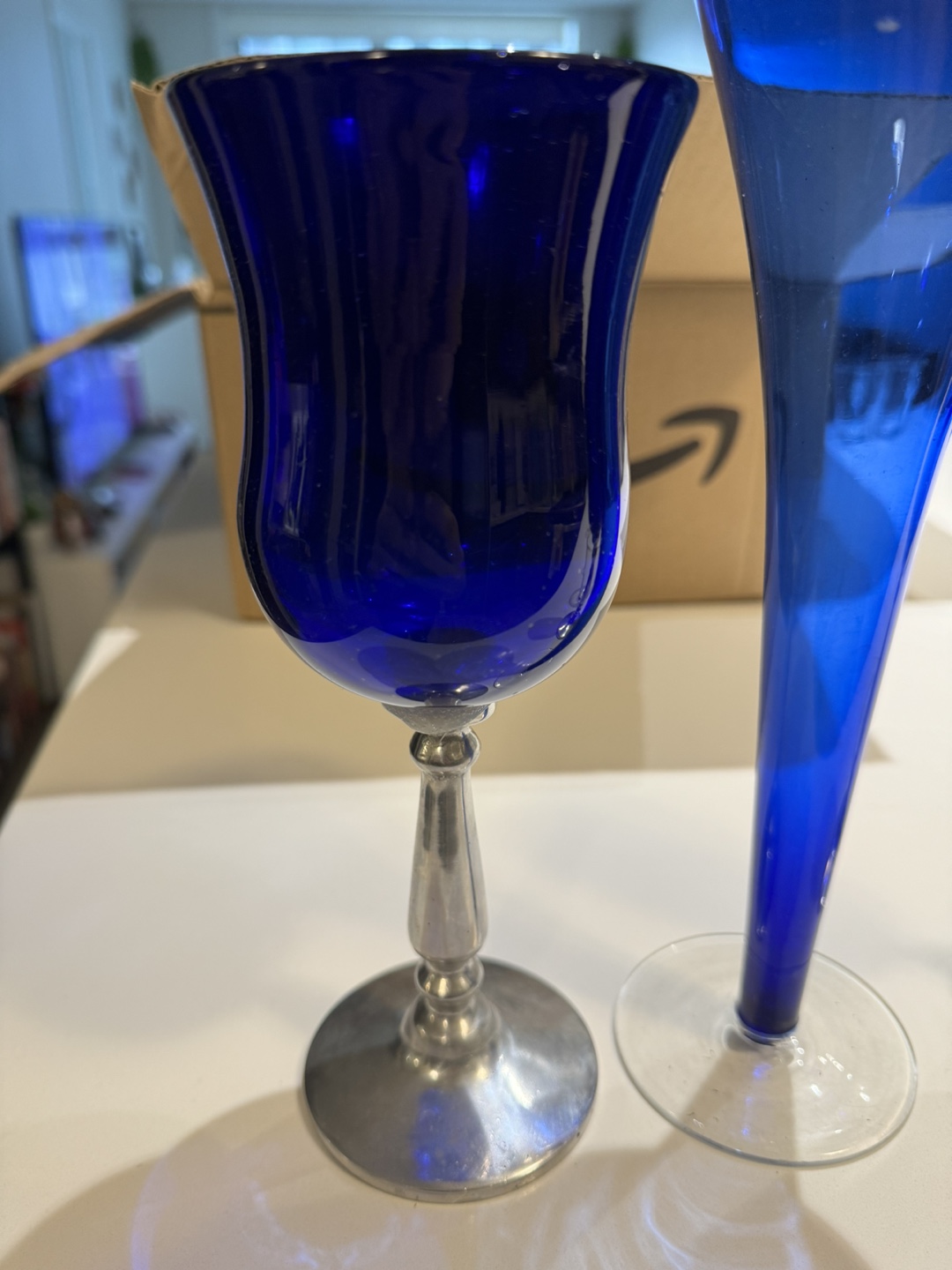 Free Cobalt Blue Glassware Set with extra white glasware - photo 2