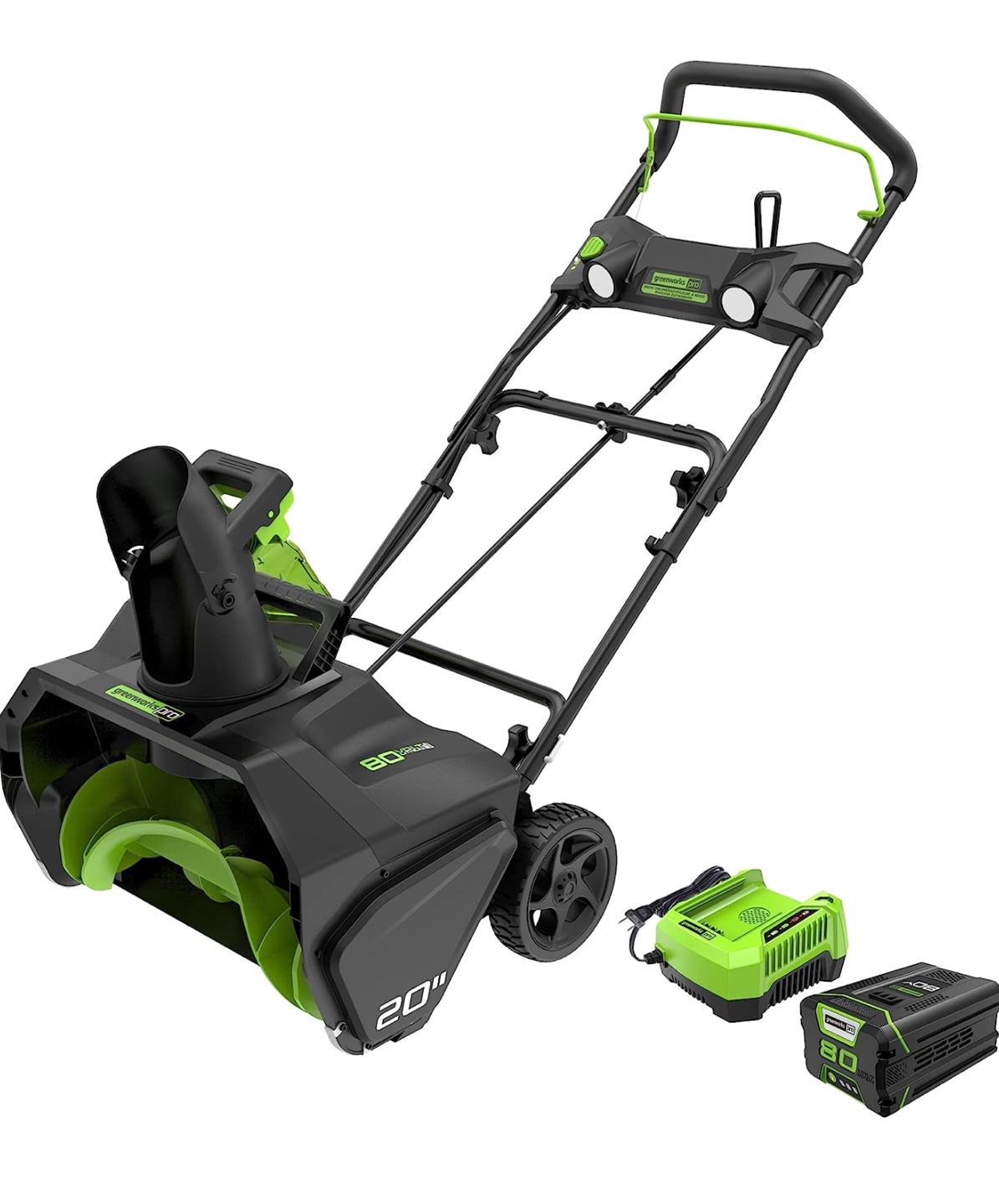 Greenworks 20-inch 80V Cordless Snow Thrower with 2.0Ah Battery