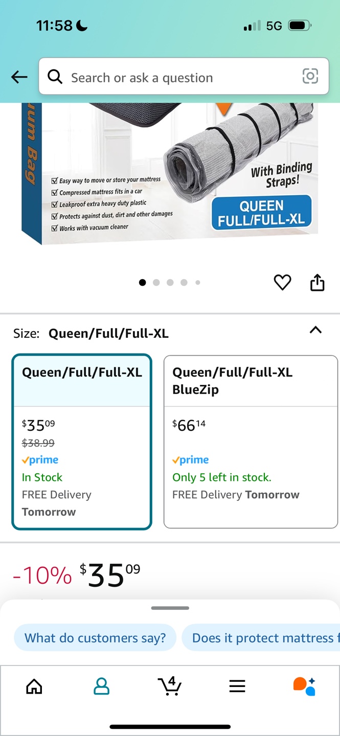 Storage Logic Queen/Full/Full-XL Mattress Vacuum Bag with Straps - photo 3